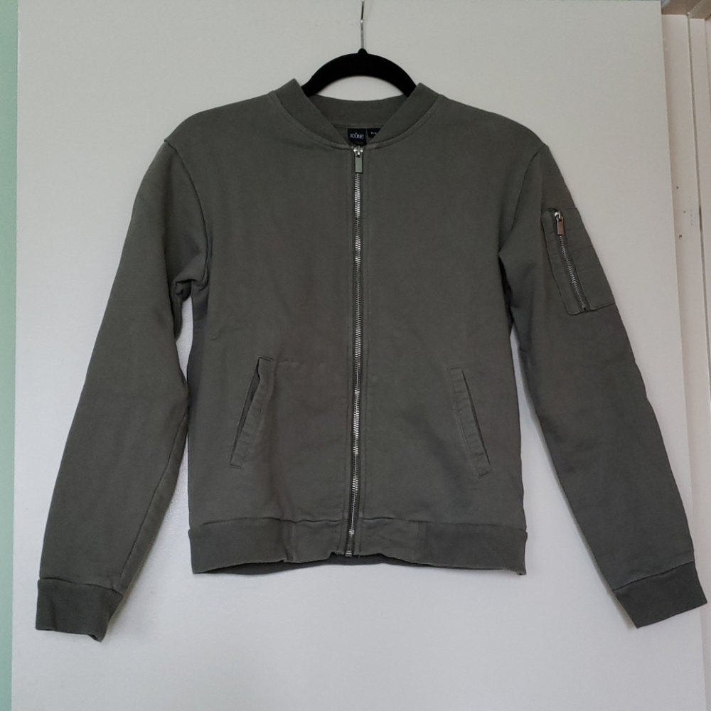 Icone - Green Bomber Style Sweater
